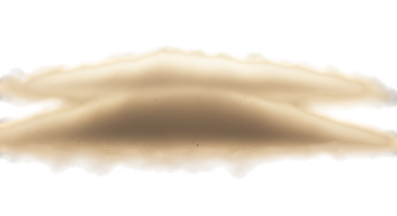 Dust cloud isolated on transparent background, a swirling mass of fine particles suspended in air, creating a hazy and textured effect, perfect for adding atmosphere and realism to designs