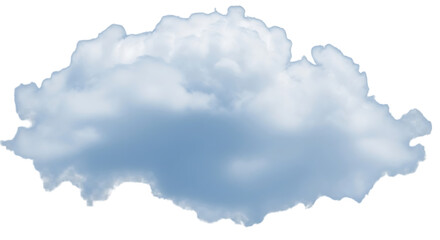 A soft, bluetinged cloud, isolated on transparent background, with gentle, rounded edges and a subtle, ethereal quality, creating a serene and peaceful atmosphere, evoking a sense of calm and tranquil