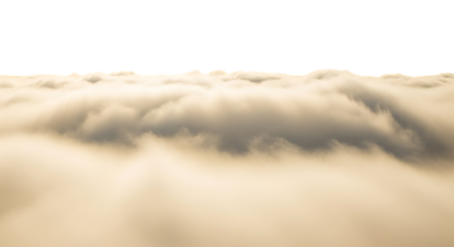 A breathtaking aerial view of clouds illuminated by the golden light of the sun, creating a dreamy and ethereal landscape, with soft textures and warm tones that evoke a sense of peace isolated on tra