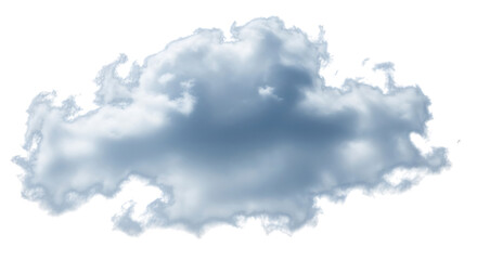 A single, isolated cloud on a transparent background, perfect for adding a touch of atmosphere to your designs, creating a sense of depth, or symbolizing dreams, imagination, and the beauty of the sky