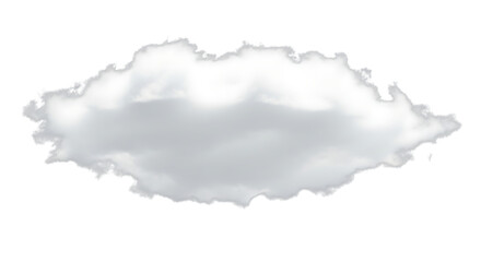 Isolated cloud on transparent background, a fluffy and ethereal element floating serenely its soft, billowy form evokes a sense of tranquility and peace, perfect for adding a touch of dreaminess to an