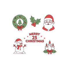 Set of Christmas symbols vector illustration
