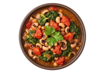 Bowl of blackeyed peas isolated on transparent background