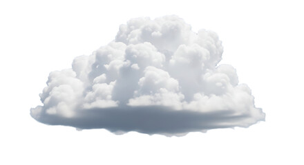 Fluffy cloud isolated on transparent background, showcasing a soft, billowy texture and a dynamic, threedimensional form, perfect for adding a touch of whimsy and natural beauty to designs, with a sub