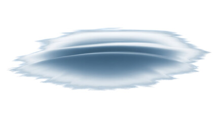 Water puddle isolated on transparent background, reflecting a soft, diffused light, creating a subtle and serene visual element, ideal for adding a touch of realism and texture to digital compositions