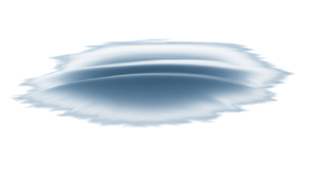 Water puddle isolated on transparent background, reflecting a soft, diffused light, creating a subtle and serene visual element, ideal for adding a touch of realism and texture to digital compositions