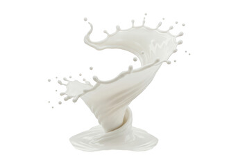 Milk splash isolated on transparent background in motion