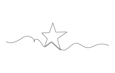 Continuous one line art drawing of star,1