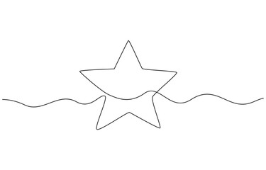 Continuous one line art drawing of star,1