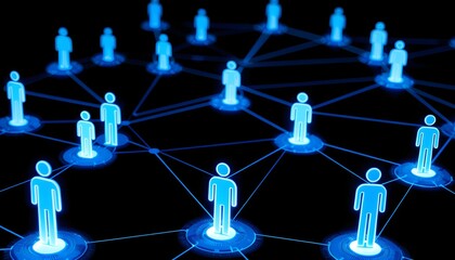 A digital illustration depicting interconnected human figures, symbolizing networking and communication.