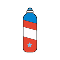 Patriotic water bottle with star and stripes design