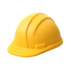 3D safety helmet icon on isolated transparent background png.