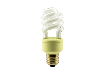 Energy-efficient compact fluorescent light bulb isolated on white, eco-friendly lighting solution for home and office use
