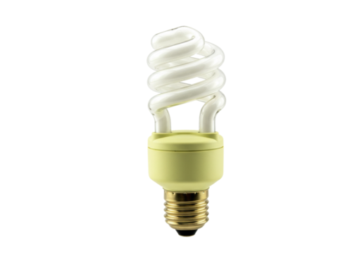 Energy-efficient compact fluorescent light bulb isolated on white, eco-friendly lighting solution for home and office use