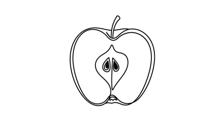 Fototapeta premium Apple slice with seeds fruit food