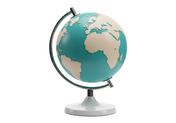 Isolated decorative globe, educational geography tool with continents and oceans shown
