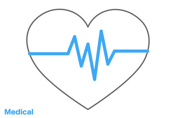 医療のシンプルアイコン　心電図