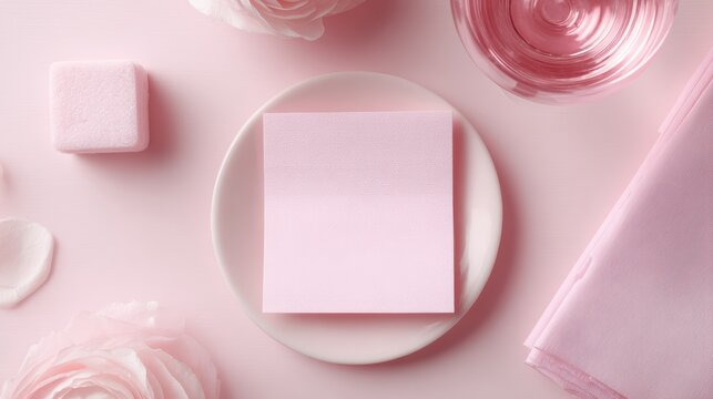 Pink-themed flat lay of party decorations and invitations for girl celebrations, baby showers, and festive gatherings.
