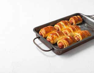 Festive Christmas food display featuring golden pastries and savory treats for a joyful holiday celebration