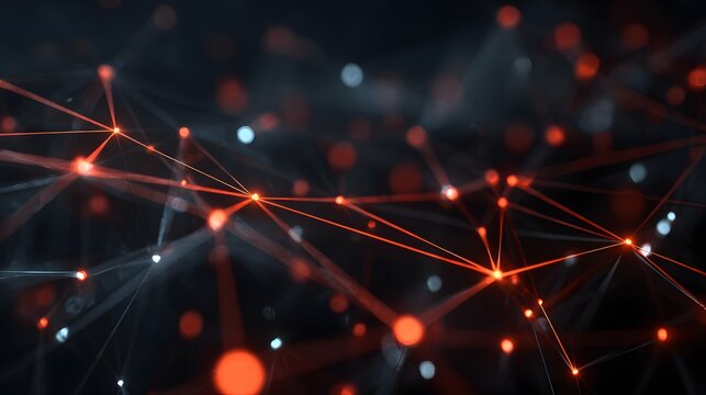 AI-driven dark data network with glowing encrypted nodes