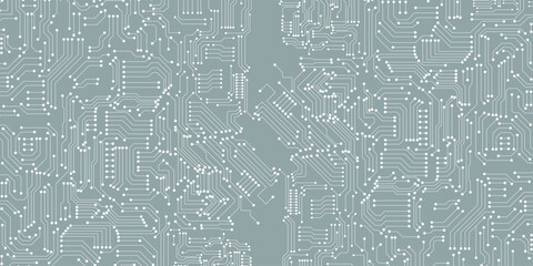 Electronic circuit with blue background 