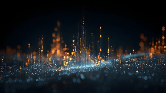 sleek glowing sovereign data visualization over dark background