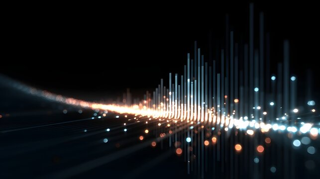 sleek glowing sovereign data visualization over dark background