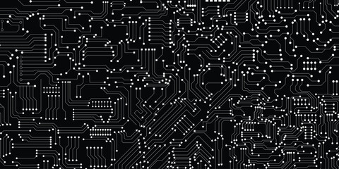 Grey technology on black background. 