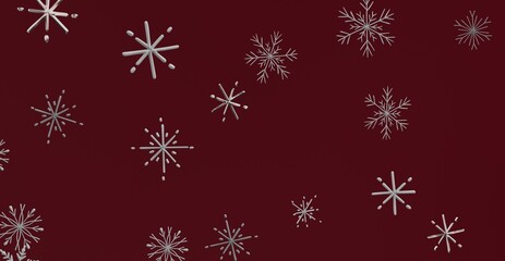 Abstract design with falling snowflakes. Festive background for Christmas, holidays, wintertime, celebration, happiness and joy. Isolated backgr