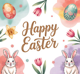 Happy Easter Bunny,Happy easter social media post,Happy easter day background,holiday, celebration, decoration, spring, happy, egg, season, colorful, poster, traditional, easter, greeting, background,
