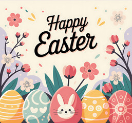 Happy Easter Bunny,Happy easter social media post,Happy easter day background,holiday, celebration, decoration, spring, happy, egg, season, colorful, poster, traditional, easter, greeting, background,