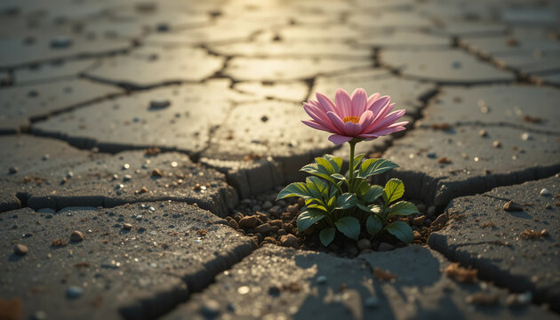 pink flower on the ground
