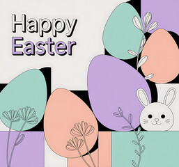 Happy Easter Bunny,Happy easter social media post,Happy easter day background,holiday, celebration, decoration, spring, happy, egg, season, colorful, poster, traditional, easter, greeting, background,