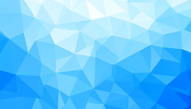 Abstract polygonal graphic featuring shades of blue, forming a gradient effect. The composition consists of numerous geometric shapes - Powered by Adobe
