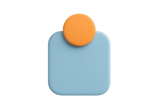 User profile icon in 3d rendering with generic avatar for social media and online account representations