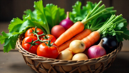 fresh vegetables in a basket