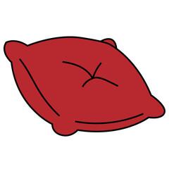simple red pillow vector illustration home decor