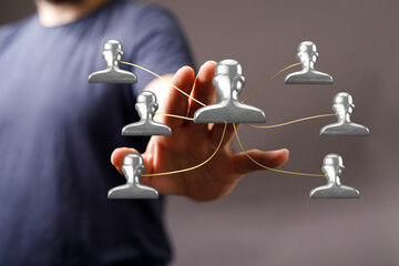 Abstract image visualizing teamwork, connections, and networking within a business environment....