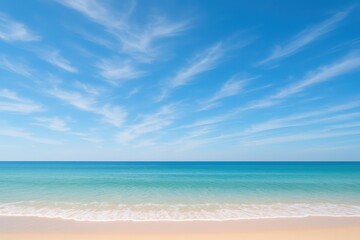 Obraz premium Calm ocean waves rolling onto sandy shore tropical beach scenic nature photography bright daylight tranquil coastal environment