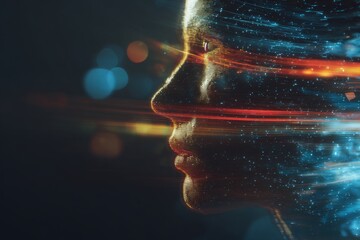 Digital revolution: high-speed information exchange. Digital finance. Enhanced cyberspace scene: vibrant 5g data dynamics and interaction. Data visualization. Trading data.