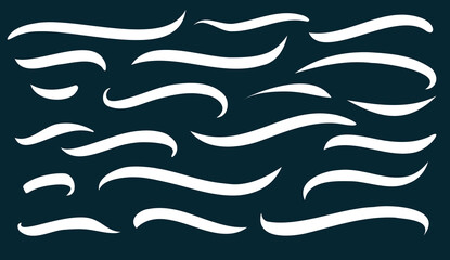 Grunge hand drawh lines vector illustration. Underline typography stroke, scribbles, curves. Pen strokes strikethroughs. Bold doodle freehand shapes.