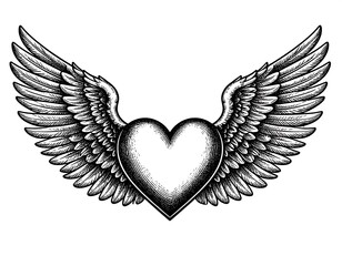 Obraz premium Heart with wings graphic