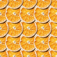 Seamless pattern of dried orange slices