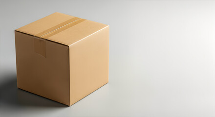 Fototapeta premium Mockup Copy Space Shipping Box Action Packaging E Commerce Delivery Retail Branding Display Left Placement