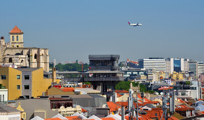 view over the rooftops of Lisbon, highlighting the ruins of the Convento do Carmo Portugal
