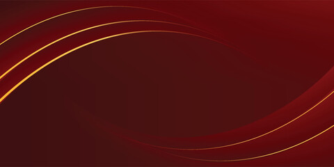 Abstract curved red shape on red background with lighting effect and  copy space for text. Luxury design style. eps 10
