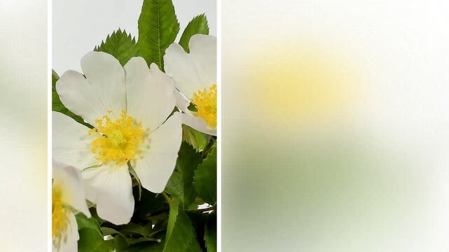 Rosa bianca semplice che sfiorisce in timelapse