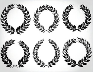 Set of six laurel wreaths