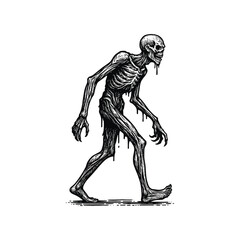 Vintage engraving illustration of Creepy Zombie Creature