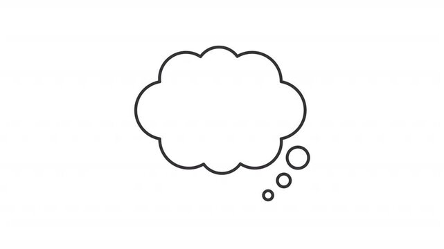 Speech bubble simple line drawing thought cloud communication concept high quality professional